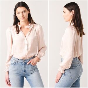 Zadig & Voltaire Tacca Satin Buttoned Blouse Top Large